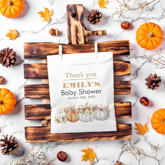 Een beetje pompoen is onderweg - Baby shower Bedankzakje
