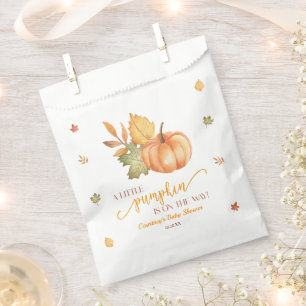 Een beetje pompoen is onderweg. Baby Shower Bedankzakje