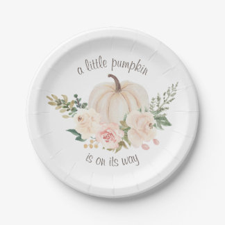 Een beetje pompoen is onderweg Baby shower Papieren Bordje