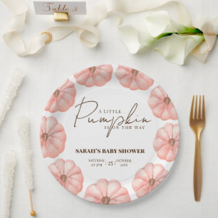 Een beetje pompoen is onderweg Baby shower Papieren Bordje
