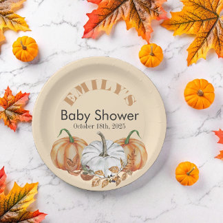 Een beetje pompoen is onderweg - Baby shower Papieren Bordje