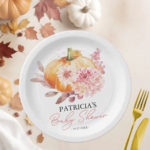 Een beetje pompoen is onderweg Baby shower Papieren Bordje