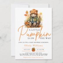 Een beetje pompoen is op de weg Beer Baby shower
