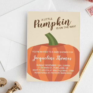 Een beetje pompoen op de weg Herfst Baby shower Kaart