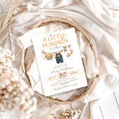 Een beetje pompoen rustieke Boho Herfst Baby showe Kaart