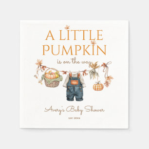 Een beetje pompoen rustieke Boho Herfst Baby showe Servet