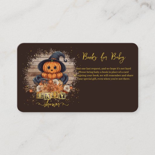 Een beetje pompoen Schattige Kawaii Glitters Baby Informatiekaartje (Voorkant)