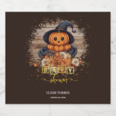 Een beetje pompoen Schattige Kawaii Glitters Baby  Sparkling Wijnetiket (Enkel label)