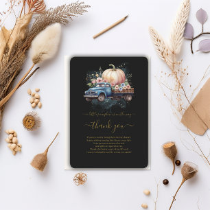 Een beetje pompoen Waterverf truck Baby shower Bedankkaart