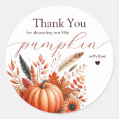 Een beetje Pumpkin Autumn Bedankt Ronde Sticker (Voorkant)