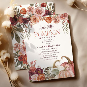 Een beetje Pumpkin Autumn Blooms Baby shower Kaart