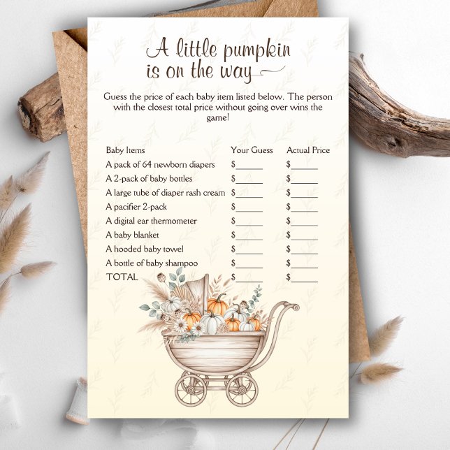 Een beetje Pumpkin Boho Baby shower prijs is juist (A Little Pumpkin Is On The Way Baby Shower Game - The Price is Right Baby Edition)