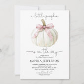 Een beetje Pumpkin Pink Bow Baby shower Kaart (Voorkant)