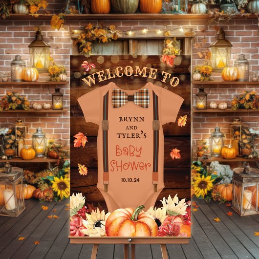 Een beetje Pumpkin Romper welkomstbord Poster