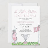 Een beetje Putter Pink Golf Baby shower Kaart (Voorkant)