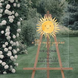 Een beetje Ray of Sunshine Boho Baby shower Welkom Acryl Bord