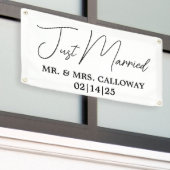 Een beetje retro 'Just Married' auto banner (Buitenkant Gebouw)