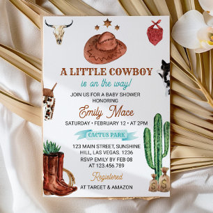 Een beetje Rodeo Cowboy Baby shower Invitation Kaart