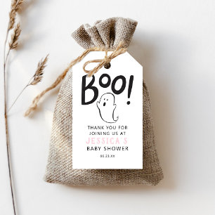 Een beetje roze Baby shower voor Boo Cadeaulabel