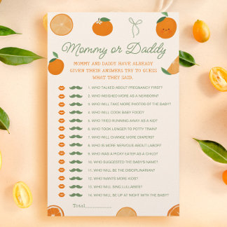 Een beetje schattig Baby shower mama of papa spel