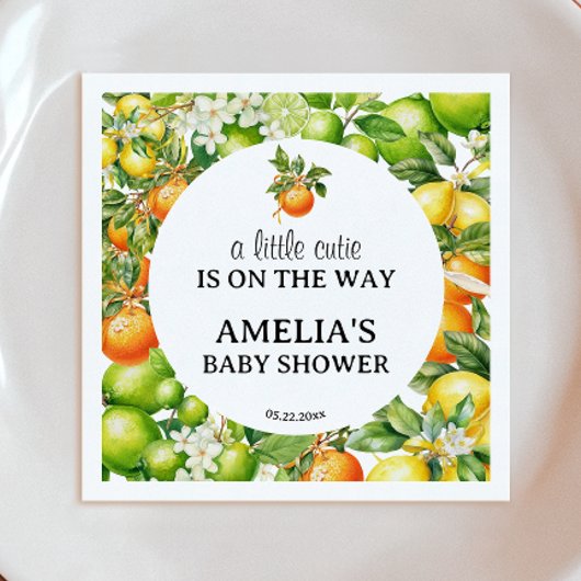 Een beetje schattig citrus groen Baby shower serve Servet