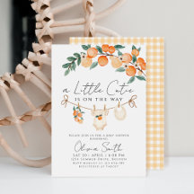Een beetje schattig Sinaasappel Gingham Citrus Bab