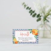 Een beetje schattig Sinaasappel Positano Luier Raf Informatiekaartje (Staand voorkant)