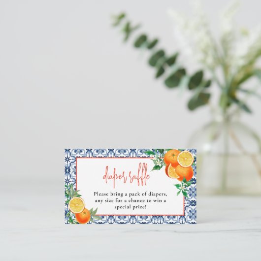 Een beetje schattig Sinaasappel Positano Luier Raf Informatiekaartje (Staand voorkant)