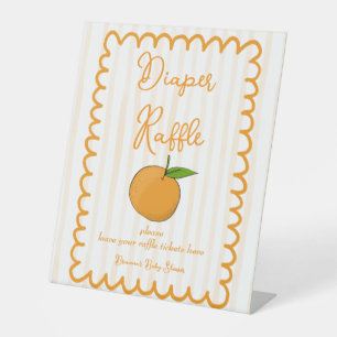 Een beetje schattige citrus baby shower verloting reclamebord met voetstuk