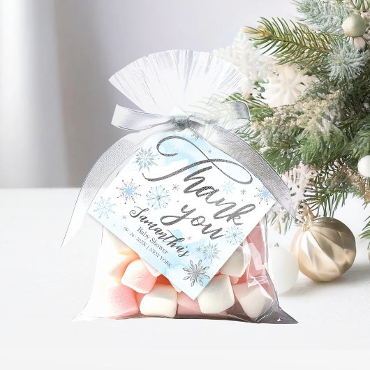 Een beetje sneeuwblauw Baby shower Dank u Bedankjes Labels