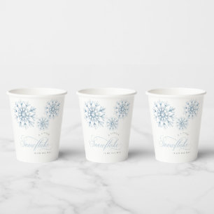 Een beetje sneeuwvlok blauw Baby shower Papieren Bekers