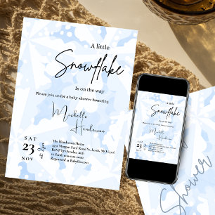 Een beetje sneeuwvlok blauw winter Baby shower Kaart