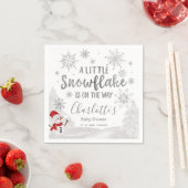 Een beetje sneeuwvlok grijs Baby shower Servet (Insitu)