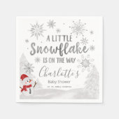 Een beetje sneeuwvlok grijs Baby shower Servet (Voorkant)