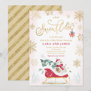 Een beetje sneeuwvlok is onderweg Baby shower  Kaart