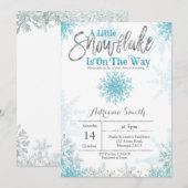 Een beetje sneeuwvlok is onderweg baby shower mint kaart (Voorkant / Achterkant)