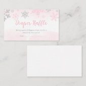 Een beetje sneeuwvlok roze Baby shower luier Raffl Informatiekaartje (Voorkant / Achterkant)