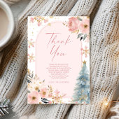 Een beetje sneeuwvlok roze winter Baby shower Bedankkaart
