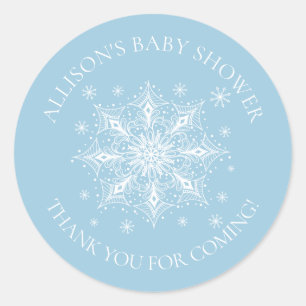 Een beetje sneeuwvlok winter Baby dank u douche Ronde Sticker