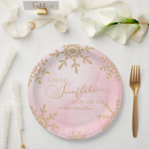 Een beetje sneeuwvlok Winter Wonderland Baby showe Papieren Bordje