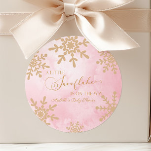 Een beetje sneeuwvlok Winter Wonderland Baby showe Ronde Sticker