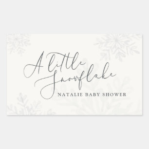 Een beetje sneeuwvlokken baby shower rechthoekige sticker