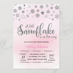 Een beetje snowflake is op weg naar een uitnodigin kaart