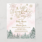 Een beetje Snowflake Roze Baby shower (Voorkant)