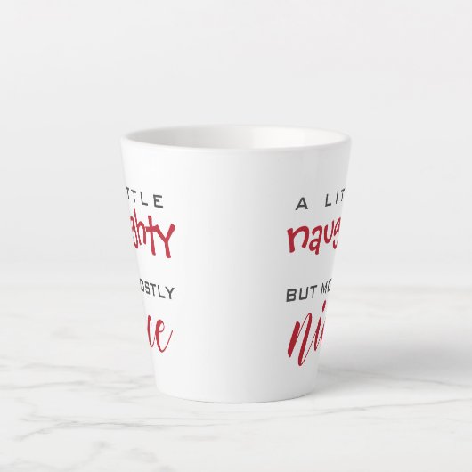 Een beetje stoute, meestal mooie kerstmok latte mok (Voorkant)