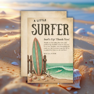 Een beetje Surfer Baby shower Bedankkaart