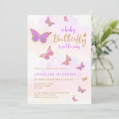 Een beetje vlinder Baby shower Kaart (Staand voorkant)