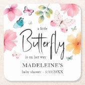 Een beetje vlinder Baby shower Onderzetter (Voorkant)