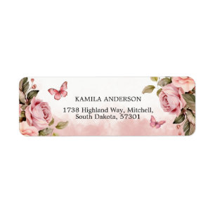 Een beetje vlinder Baby shower retouradres Etiket