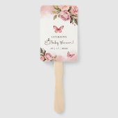 Een beetje vlinder bloemig Baby shower Handwaaier (Achterkant)